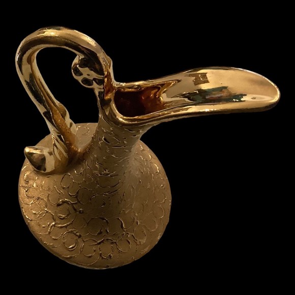 Weeping Gold Ewer 24 Karat Gold Savoy China 7 inches x 2 3/4  1950’s 60’s Era - Picture 2 of 5